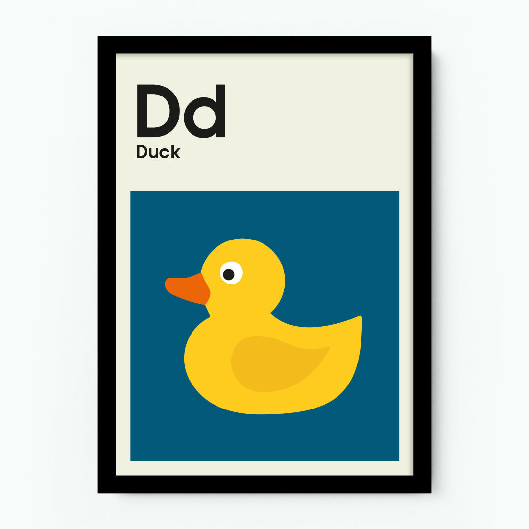 Dd Duck Alphabet Poster